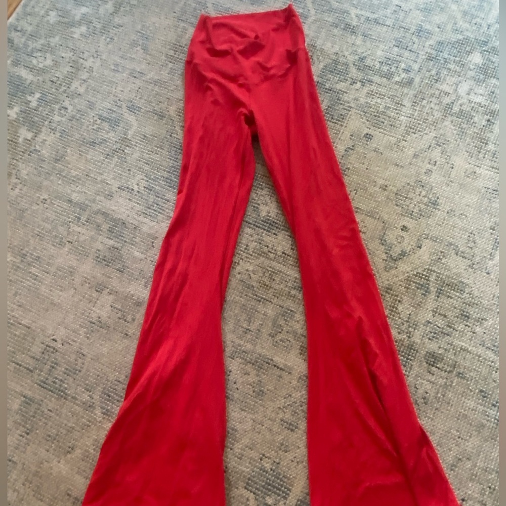 AERIE red crossover flared leggings. ❤️